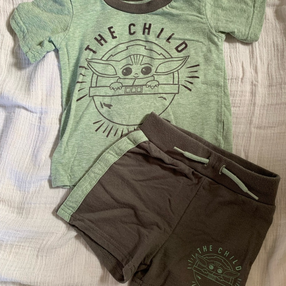 Green and Gray Baby Yoda Outfit